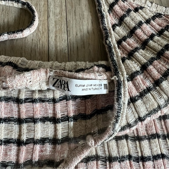 Zara Black and Cream Striped Tank Top - Picture 3 of 3